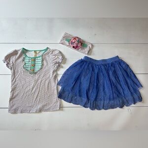 Matilda Jane Top & Skirt Size 6 & Matching Headband